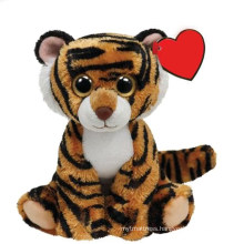 CHStoy custom stuffed tiger toy Customized zoo lifelike sitting tiger big eyes soft plush toy souvenir